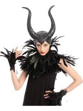 New Spooktacular Creations Evil Queen Set w/ Horn & Shawl Halloween Maleficent